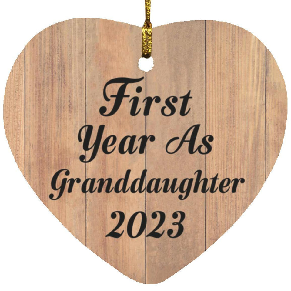 First Year As Granddaughter 2023 - Heart Ornament C
