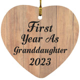 First Year As Granddaughter 2023 - Heart Ornament C
