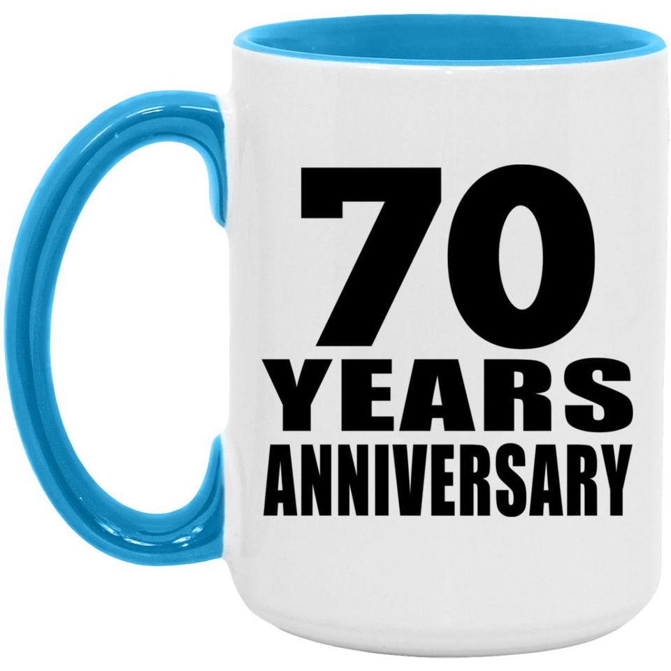 70th Anniversary 70 Years - 15oz Accent Mug Blue