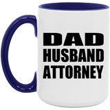 Dad Husband Attorney - 15oz Accent Mug Purple