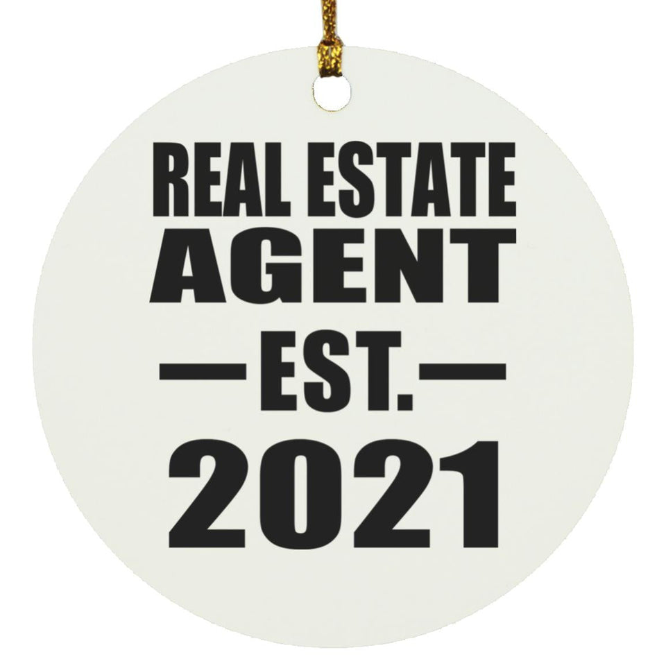 Real Estate Agent Established EST. 2021 - Circle Ornament