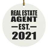 Real Estate Agent Established EST. 2021 - Circle Ornament
