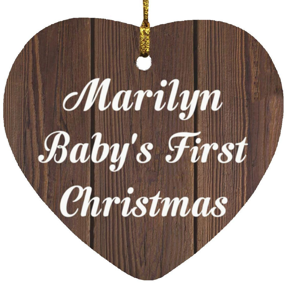 Marilyn Baby's First Christmas - Heart Ornament D