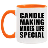 Candle Making Makes Life Special - 11oz Accent Mug Orange