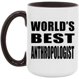 World's Best Anthropologist - 15oz Accent Mug Black