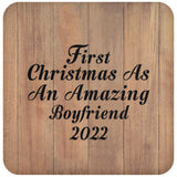 First Christmas As An Amazing Boyfriend 2022 - Drink Coaster C