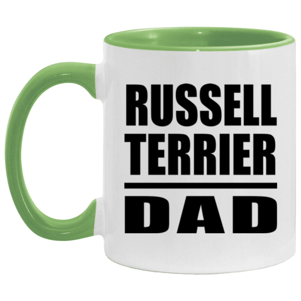 Russell Terrier Dad - 11oz Accent Mug Green