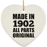 122nd Birthday Made in 1902 All Parts Original - Heart Ornament