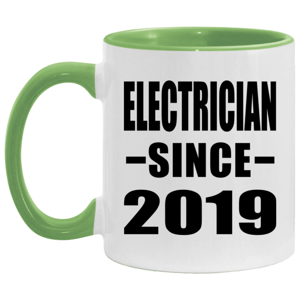 Electrician Since 2019 - 11oz Accent Mug Green
