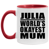 Julia World's Okayest Mum - 11oz Accent Mug Red