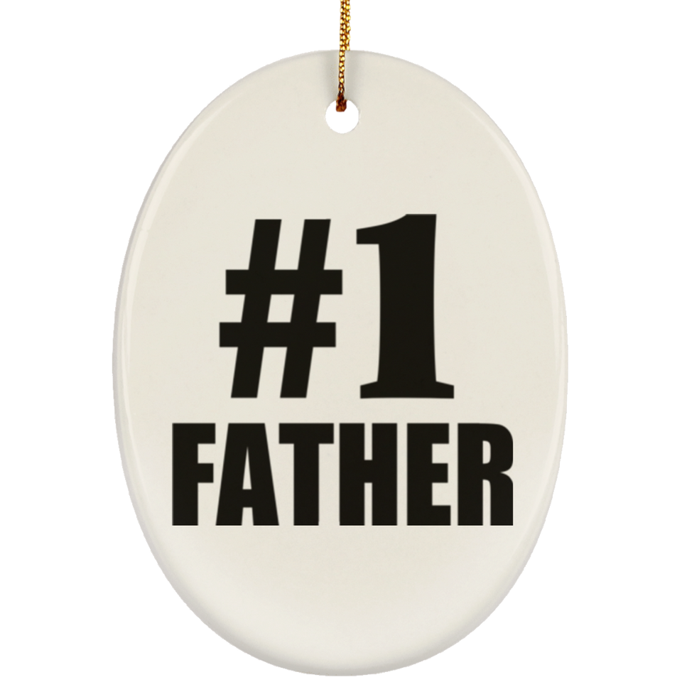 Number One #1 Father - Oval Ornament