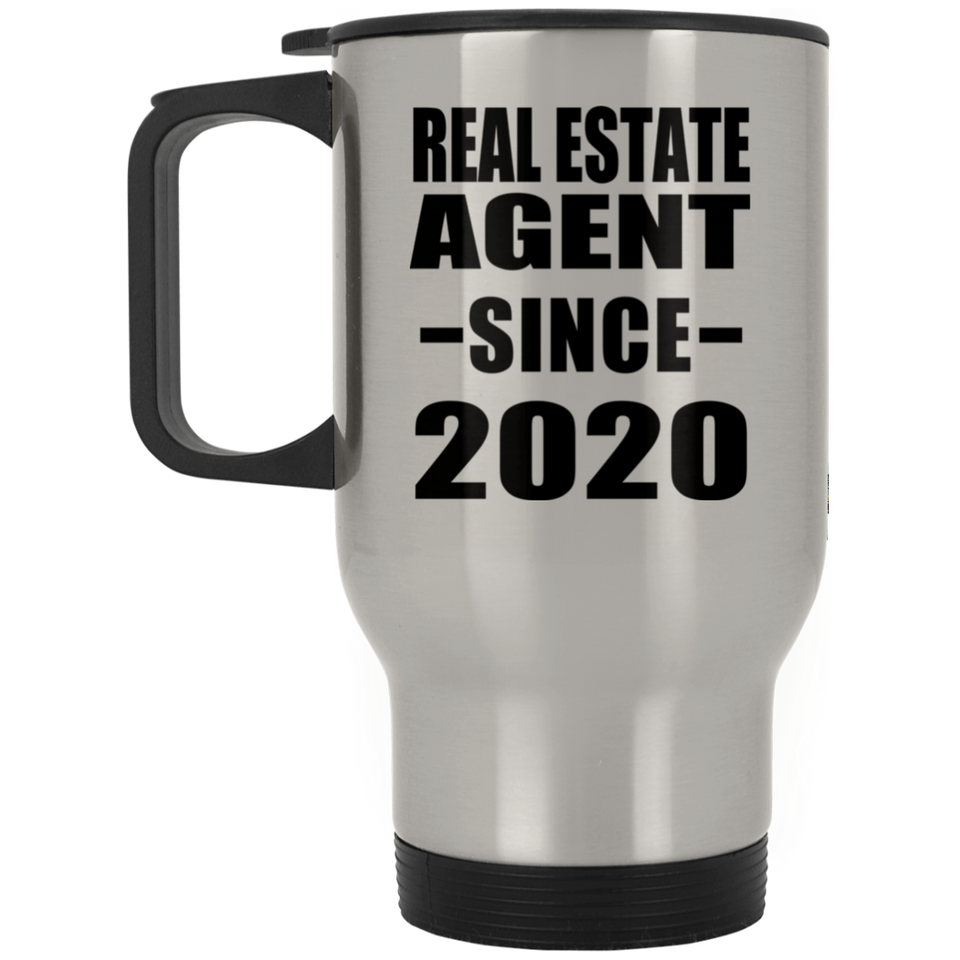 Real Estate Agent Since 2020 - Silver Travel Mug