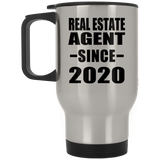 Real Estate Agent Since 2020 - Silver Travel Mug