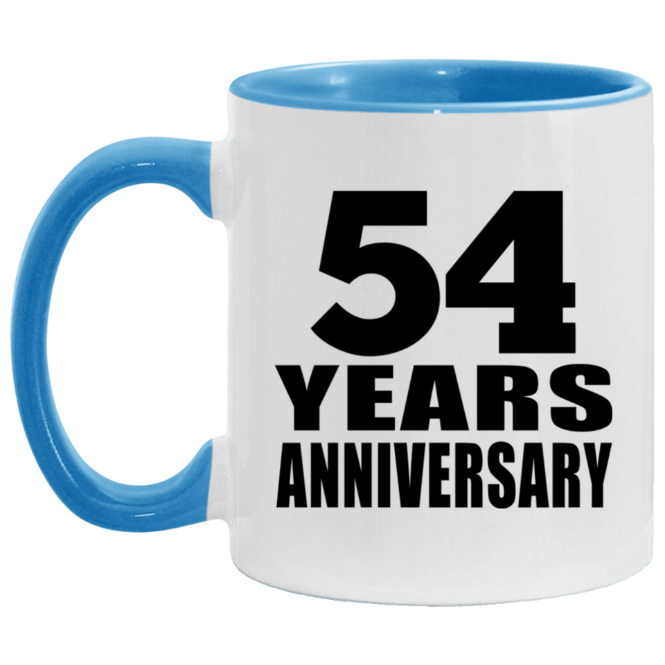54th Anniversary 54 Years - 11oz Accent Mug Blue