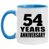 54th Anniversary 54 Years - 11oz Accent Mug Blue