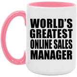 World's Greatest Online Sales Manager - 15oz Accent Mug Pink