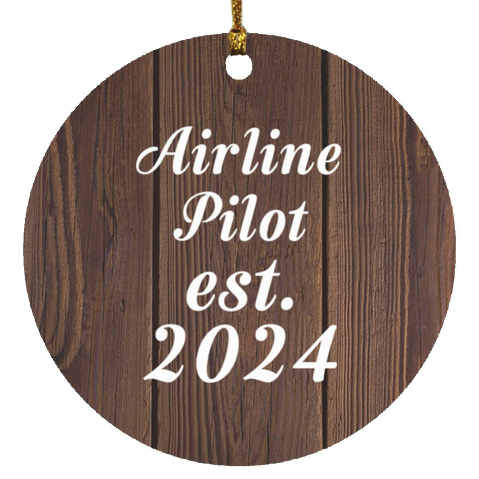 Airline Pilot Established Est. 2024 - Circle Ornament D
