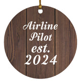 Airline Pilot Established Est. 2024 - Circle Ornament D