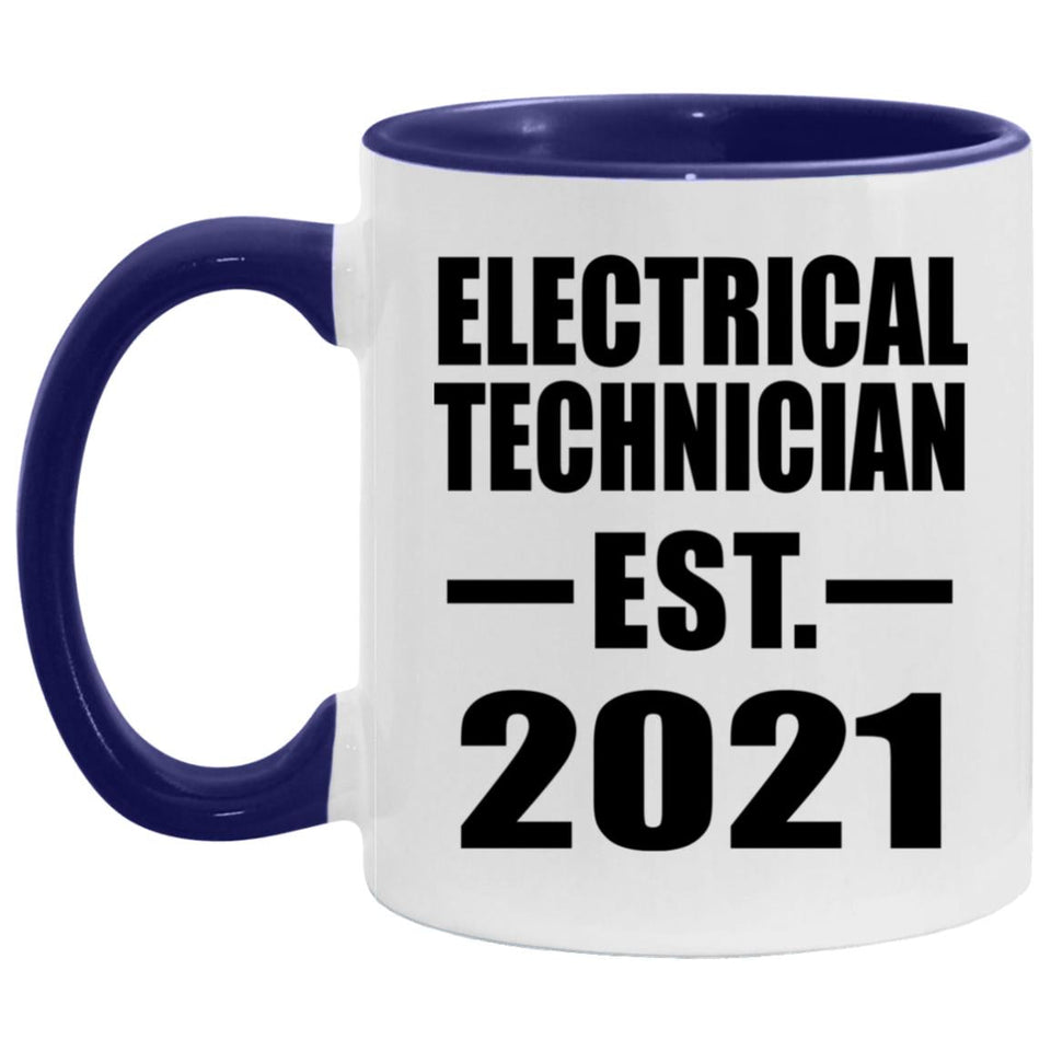 Electrical Technician Established Est. 2021 - 11oz Accent Mug Purple