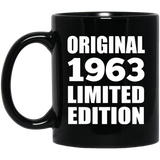 61st Birthday Original 1963 Limited Edition - 11oz Coffee Mug Black
