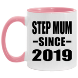 Step Mum Since 2019 - 11oz Accent Mug Pink