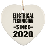 Electrical Technician Since 2020 - Heart Ornament