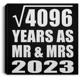 64th Anniversary Square Root of 4096 Years As Mr & Mrs 2023 - Canvas Square