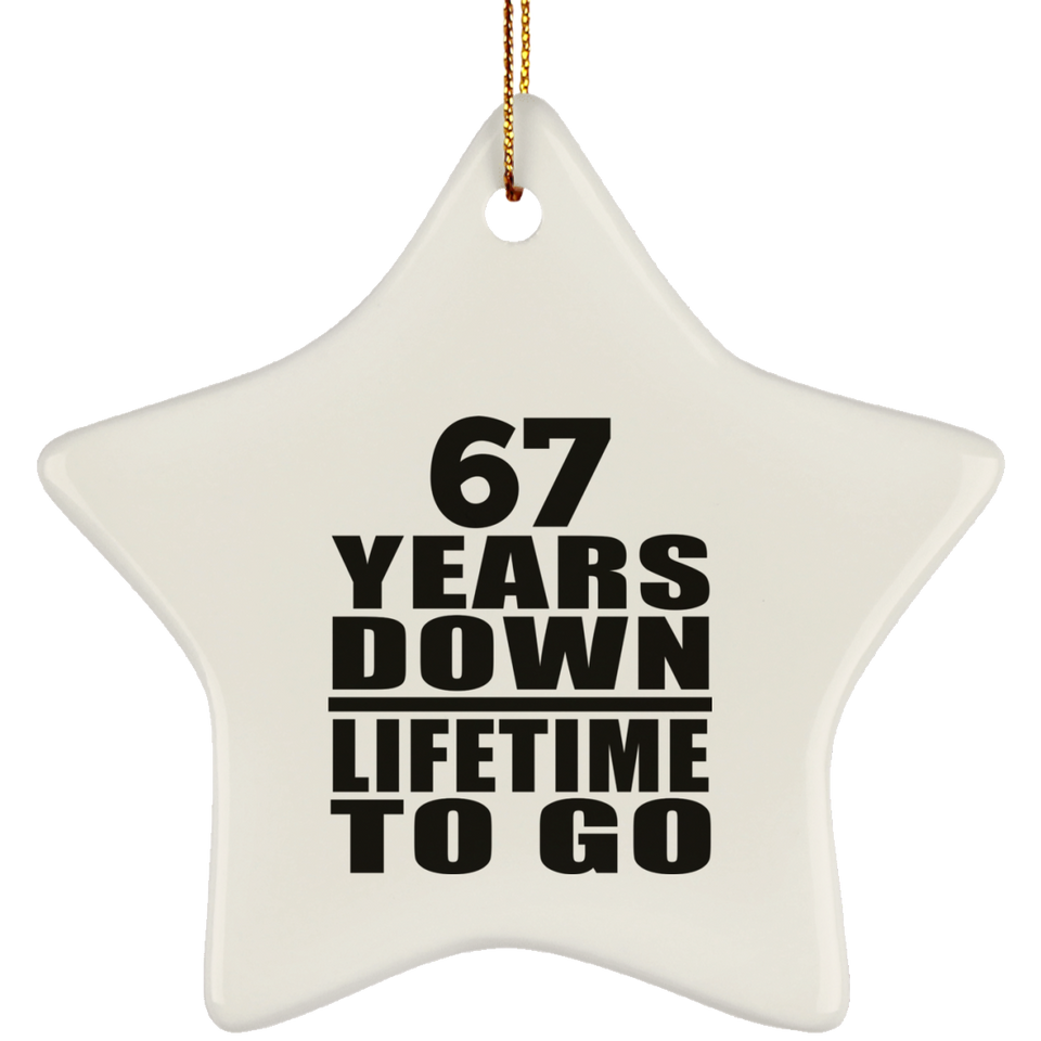 67th Anniversary 67 Years Down Lifetime To Go - Star Ornament