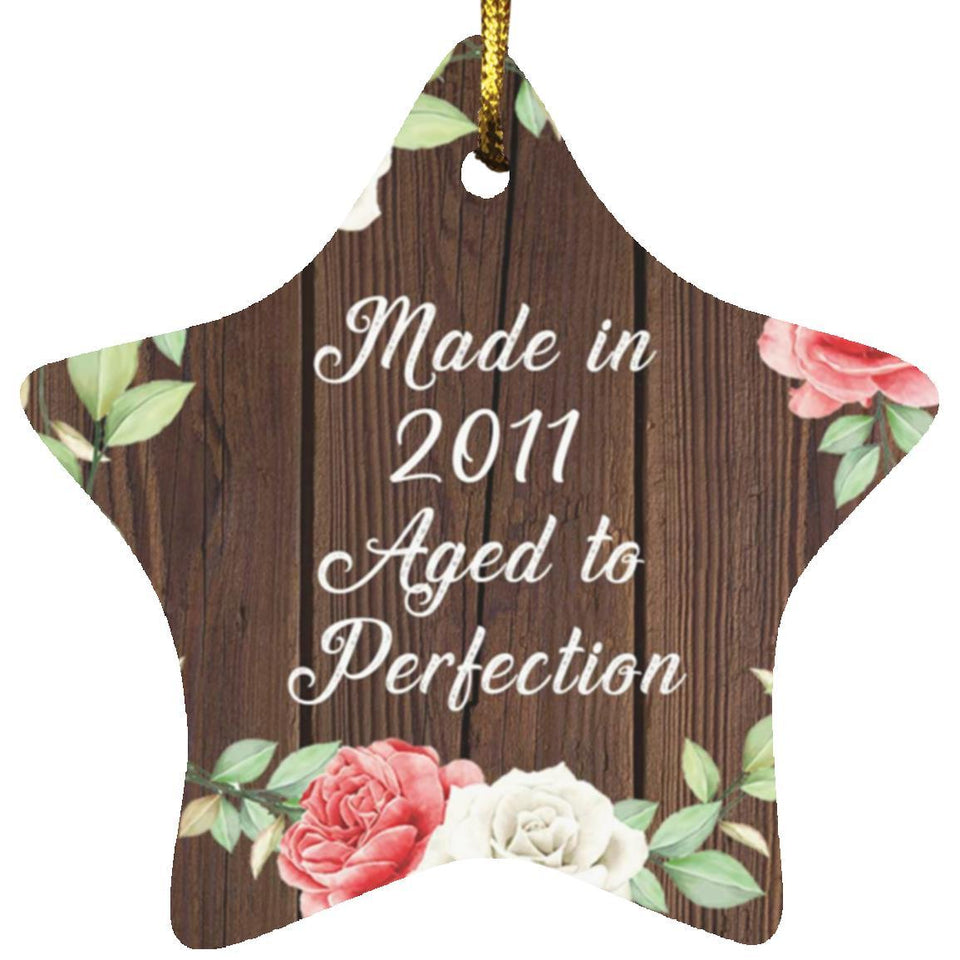 13th Birthday Made In 2011 Aged To Perfection - Star Ornament A
