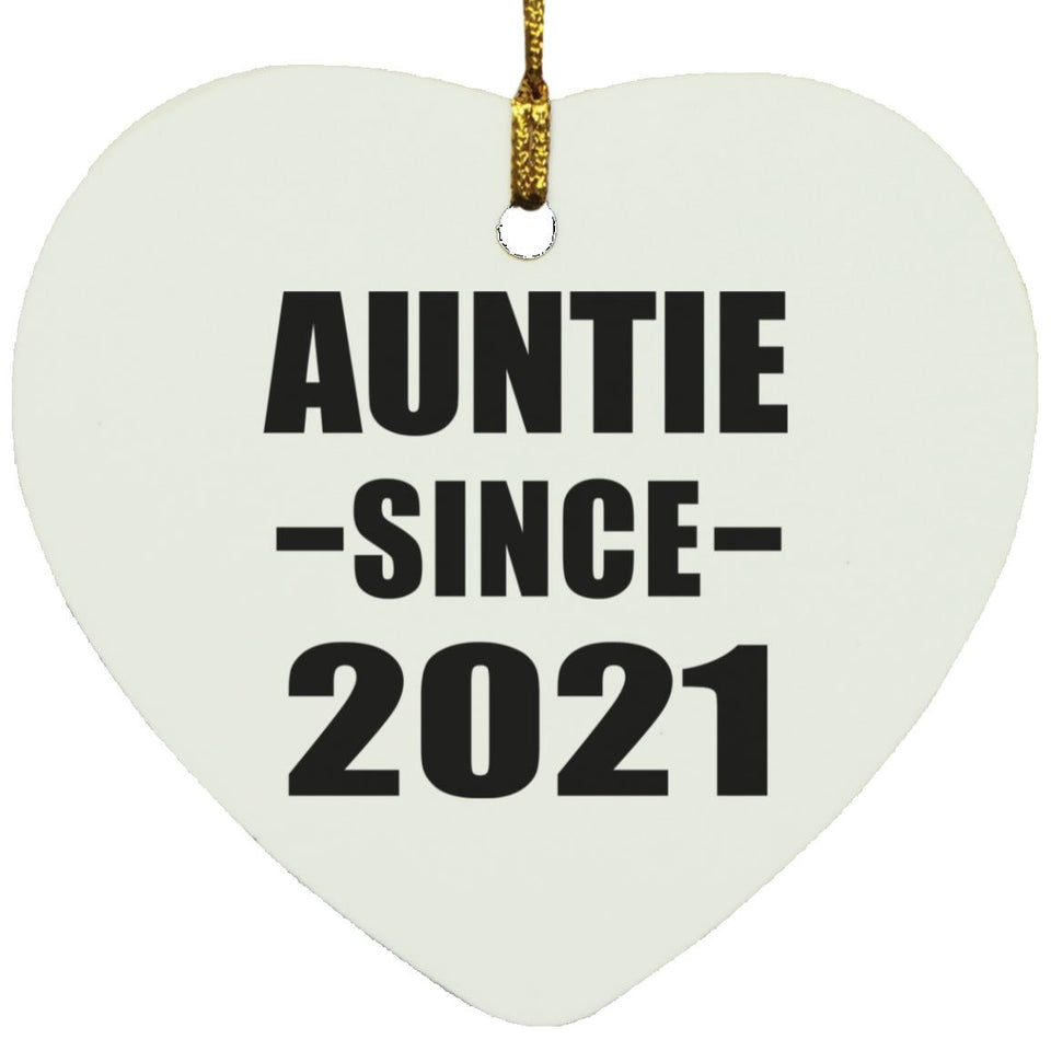 Auntie Since 2021 - Heart Ornament