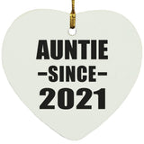 Auntie Since 2021 - Heart Ornament