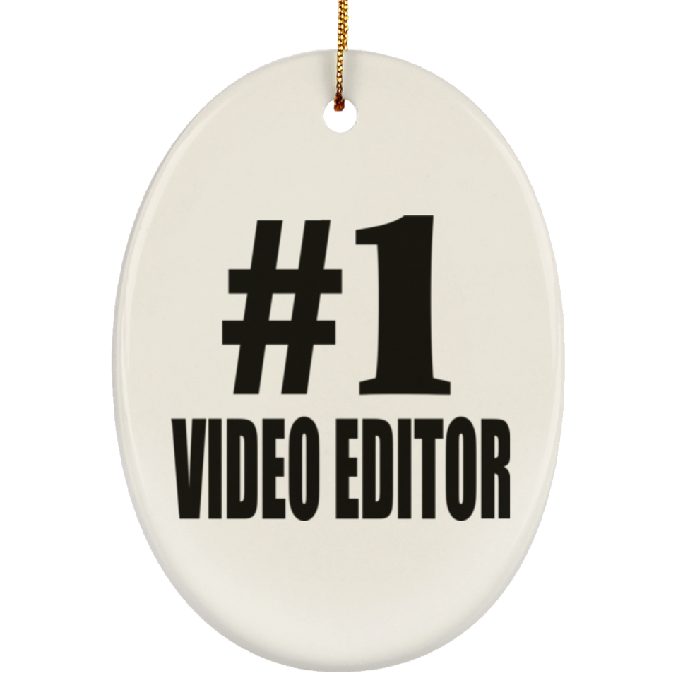 Number One #1 Video Editor - Oval Ornament