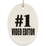 Number One #1 Video Editor - Oval Ornament
