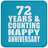 Happy 72nd Anniversary 72 Years & Counting - Drink Coaster