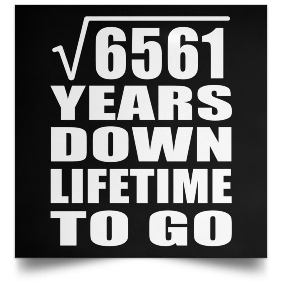 81st Anniversary Square Root of 6561 Years Lifetime To Go - Poster Square