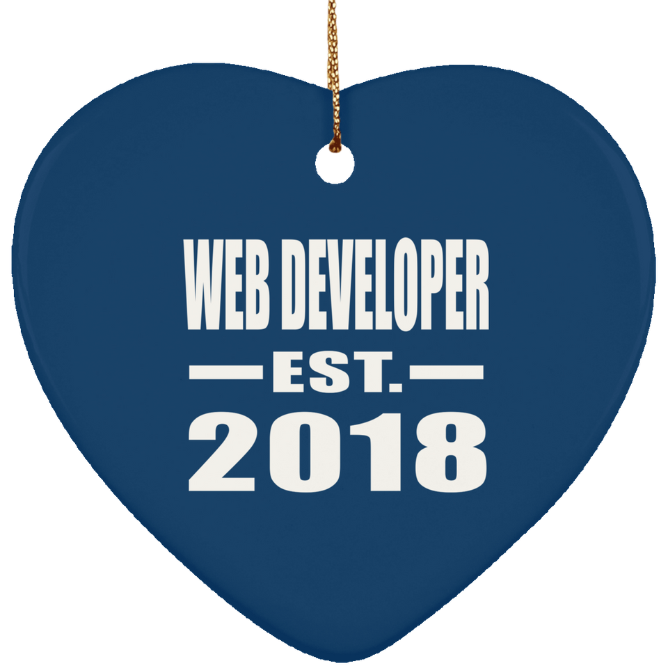 Web Developer Established EST. 2018 - Heart Ornament