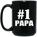 Number One #1 Papa - 15 Oz Coffee Mug Black