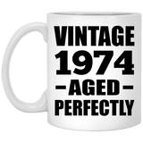 50th Birthday Vintage 1974 Aged Perfectly - 11oz Coffee Mug