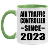 Air Traffic Controller Since 2023 - 11oz Accent Mug Green