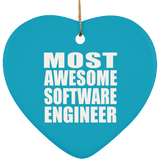 Most Awesome Software Engineer - Heart Ornament