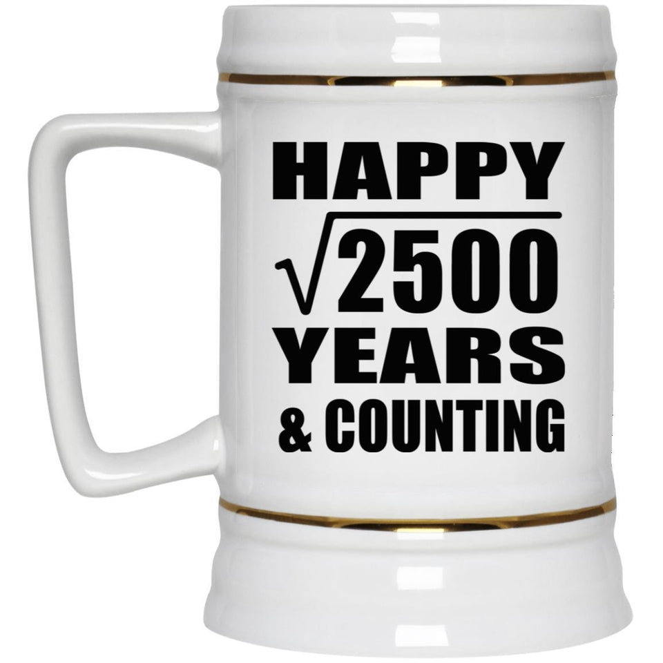 Happy 50th Anniversary Square Root of 2500 Years & Counting - Beer Stein