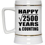 Happy 50th Anniversary Square Root of 2500 Years & Counting - Beer Stein