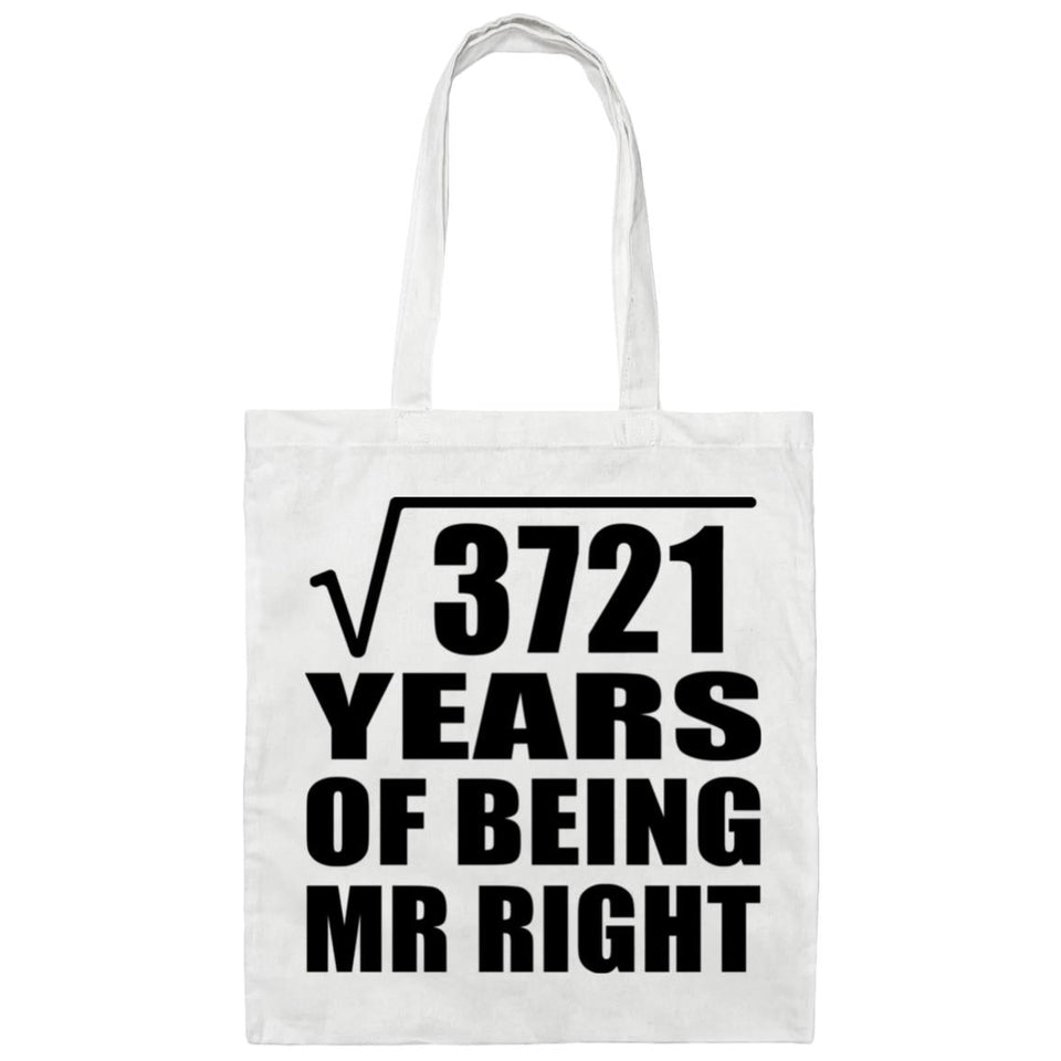61st Anniversary Square Root of 3721 Years of Being Mr Right - Tote Bag White