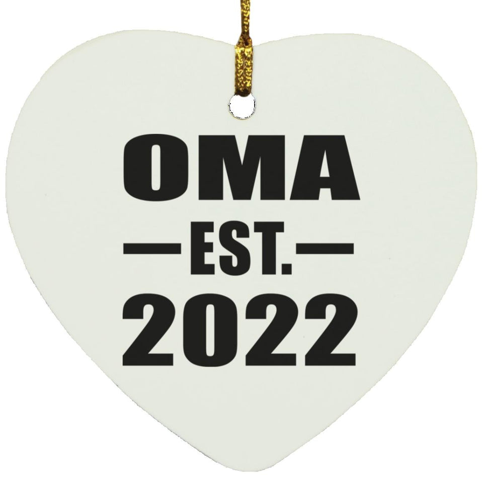 Oma Established EST. 2022 - Heart Ornament