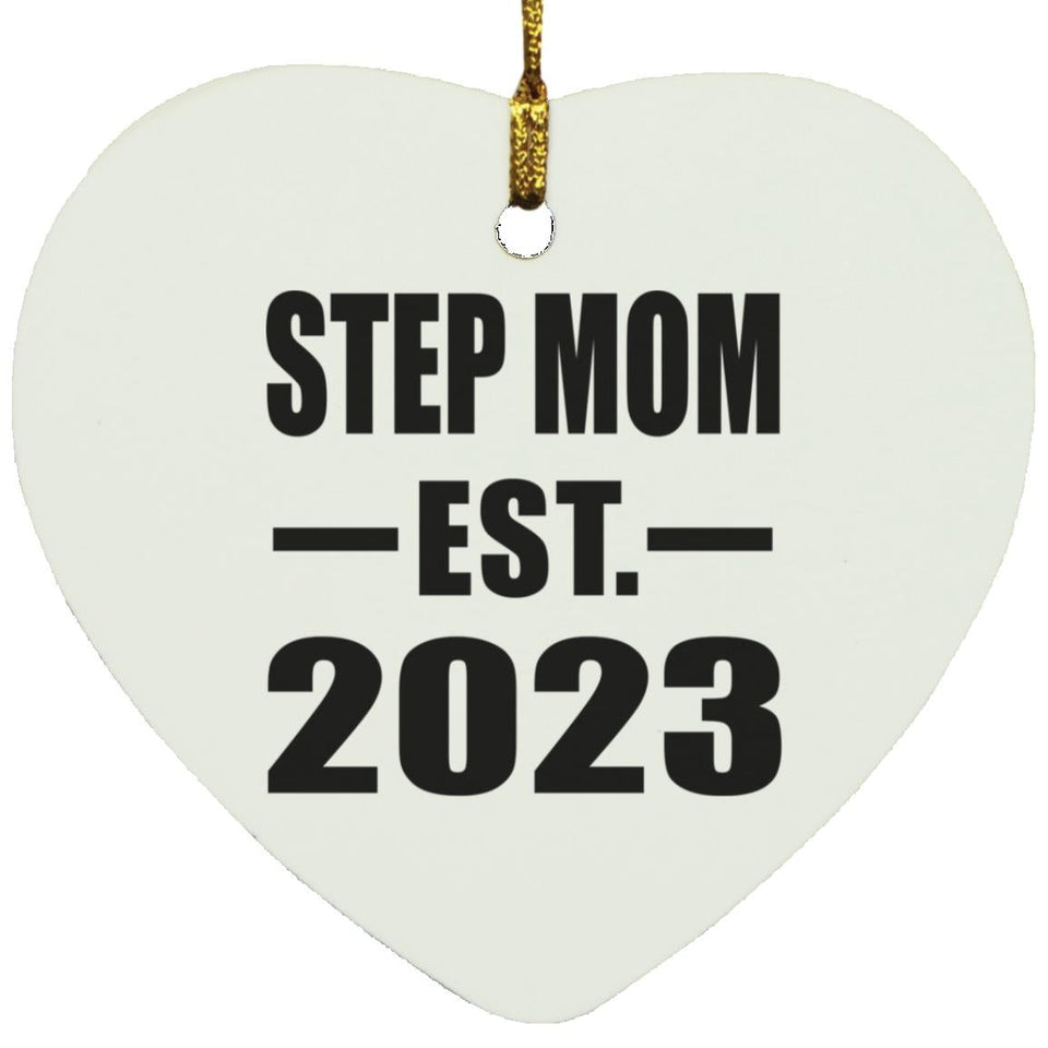 Step Mom Established EST. 2023 - Heart Ornament