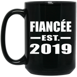Fiancee Established EST. 2019 - 15oz Coffee Mug Black