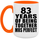 83rd Anniversary 83 Years Of Being Mrs Perfect - 15oz Accent Mug Orange