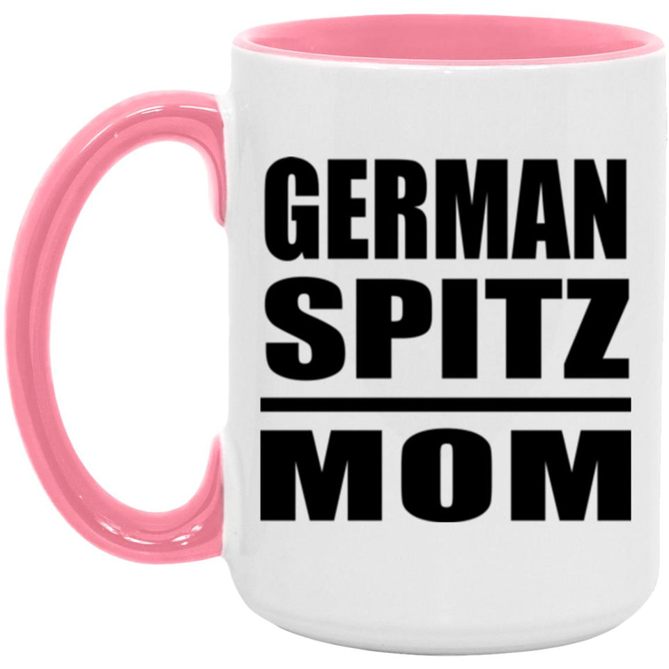 German Spitz Mom - 15oz Accent Mug Pink