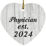 Physician Established Est. 2024 - Heart Ornament F