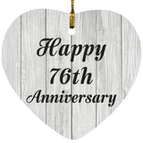 Happy 76th Anniversary - Heart Ornament F
